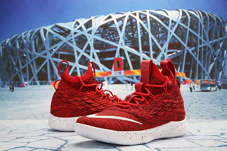 Men Nike LeBron 15.5 Red White Basketball Shoes
